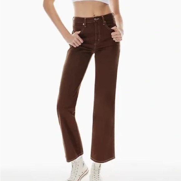 Aritzia - Sunday Best Brown High-Rise Straight Leg Jeans / Pants - Size 2 - Picture 2 of 8